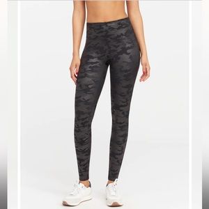 SPANX Faux Leather Camo Leggings